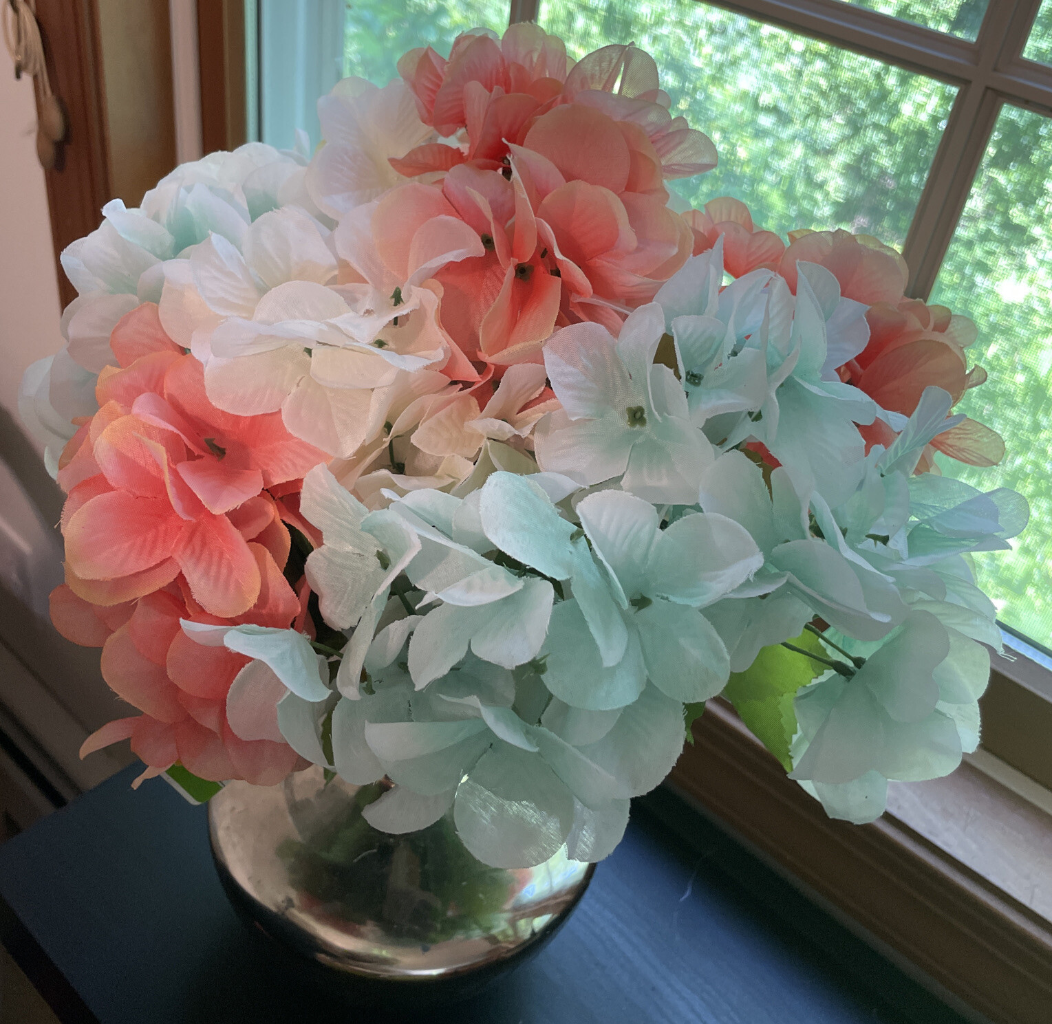Hydrangea Silk Flowers Heads Pack of 10 Variety Colors Full Artificial Bouquet