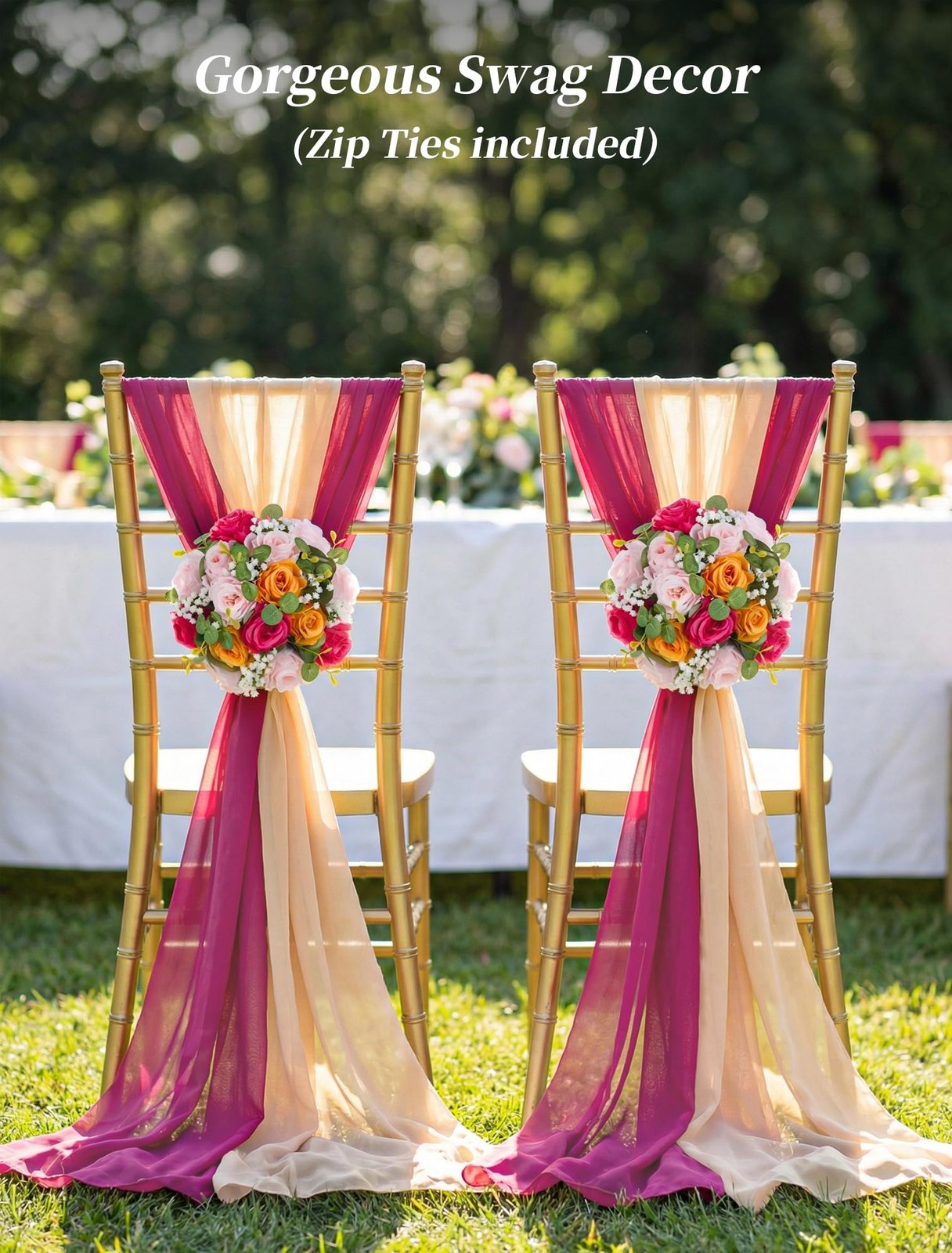 2 PCS Pink Orange Fake Flower Centerpieces Artificial Rose Balls Wedding Decor