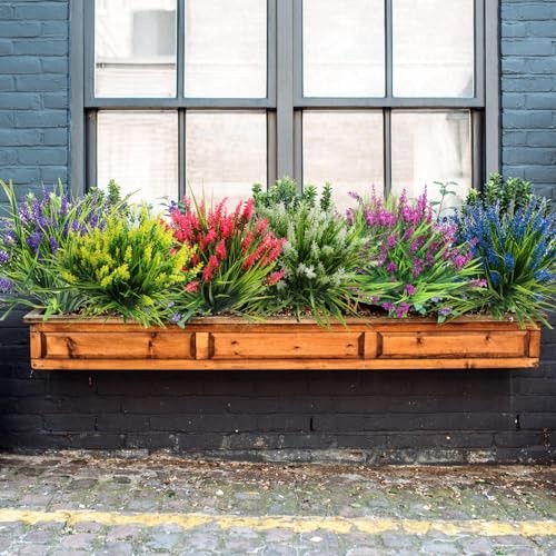 Artificial Flowers for Outdoors, 24 Bundles 6 Colors Fake 6 Colors Mixed