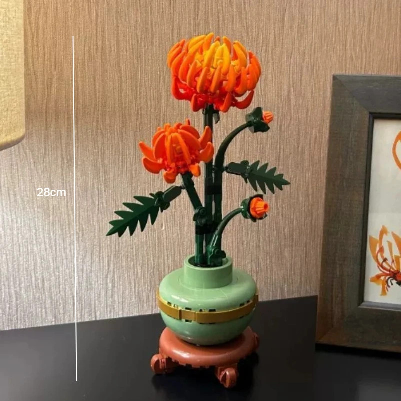 Icons Plum Blossom Building Set Adult Flower Home Decor DIY Gift