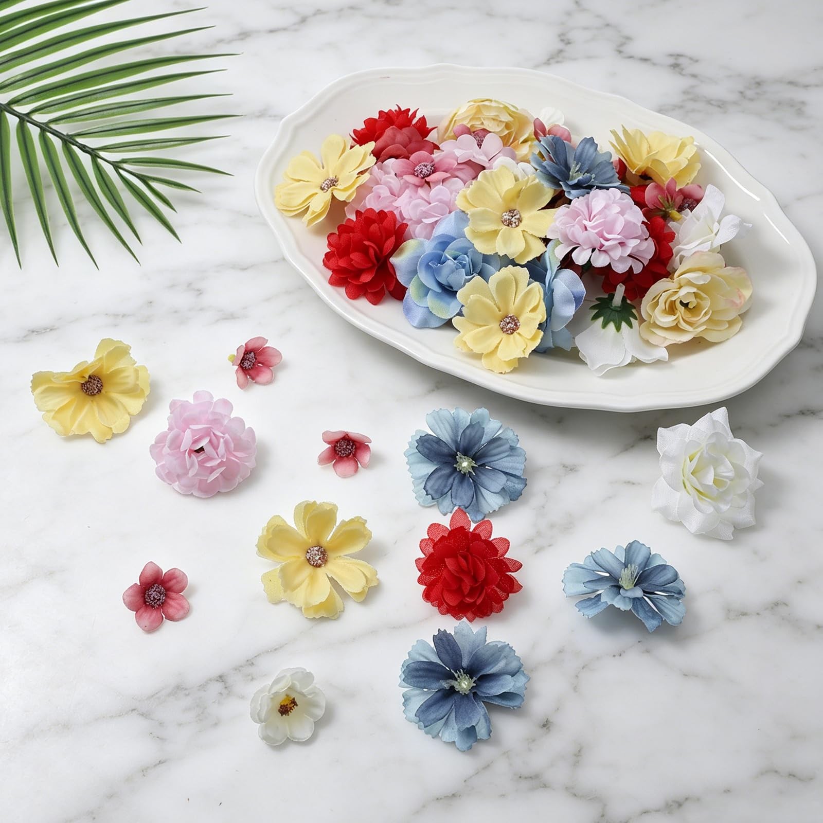 50 PCS Fake Flower Heads Small Artificial Flowers Spring Silk Flowers for Cra…