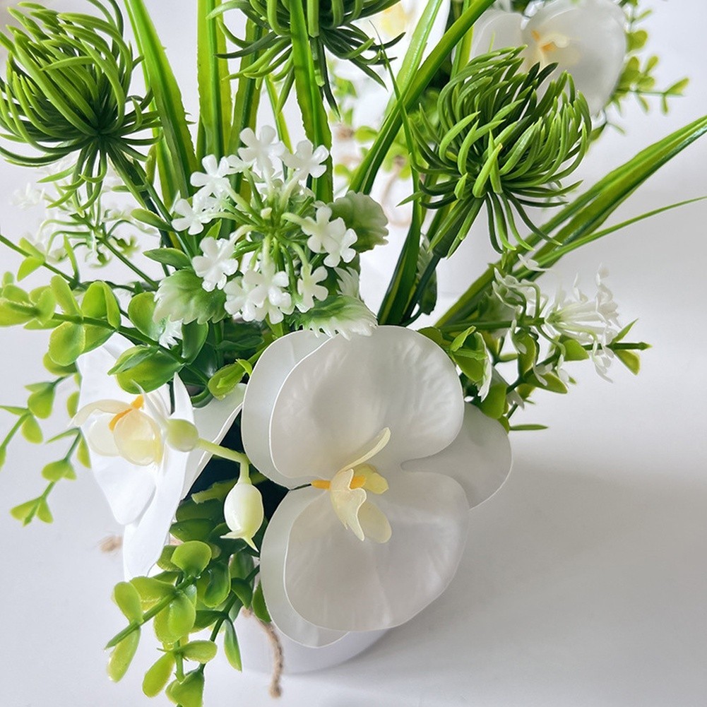 Realistic Soft Film Orchid and Chrysanthemum Arrangement 9.05in Height