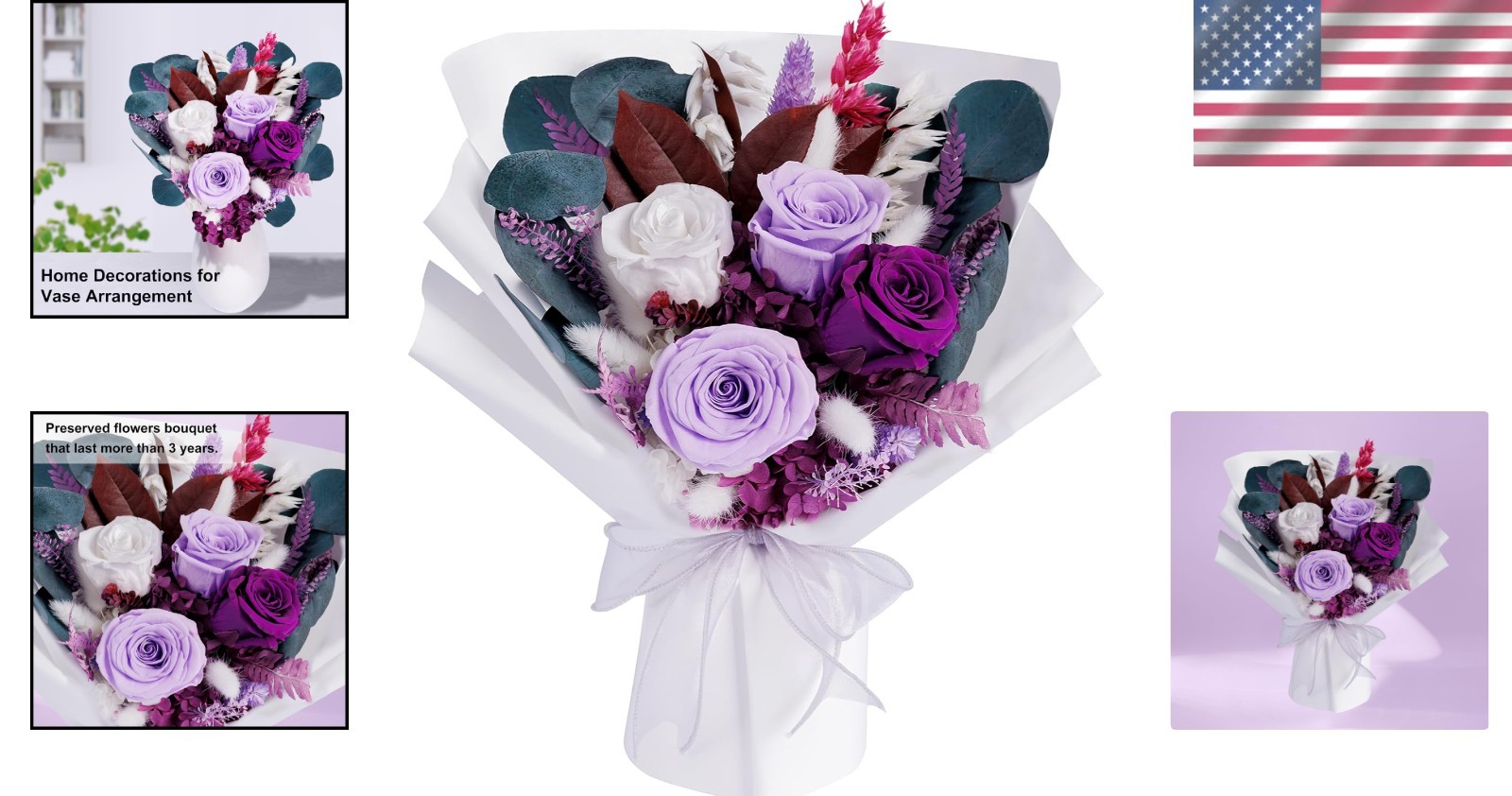 Luxurious Preserved Purple Roses – Birthday & Mother’s Day Gift Essentials