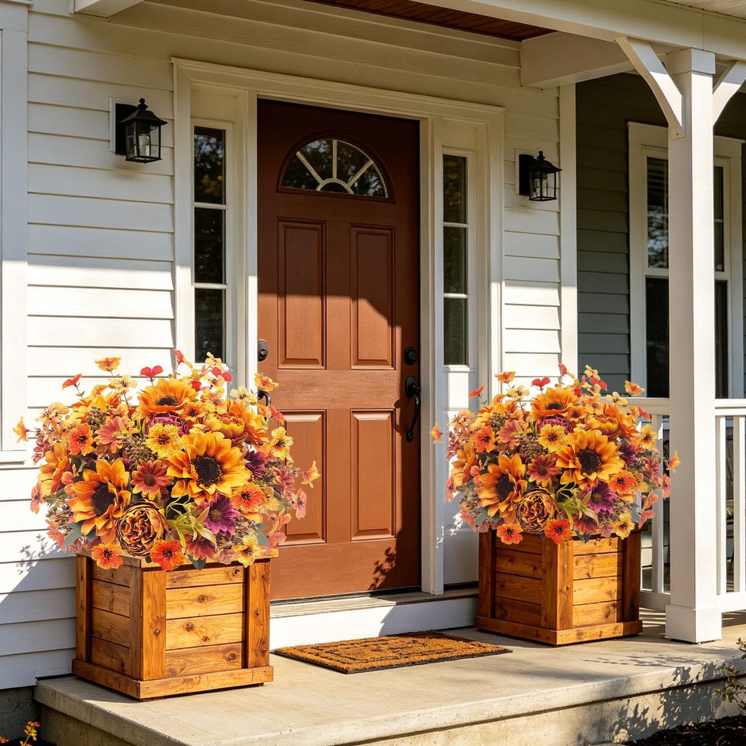 6 Bundles Artificial Fall Flowers Bouquet with Daisy, Set 2