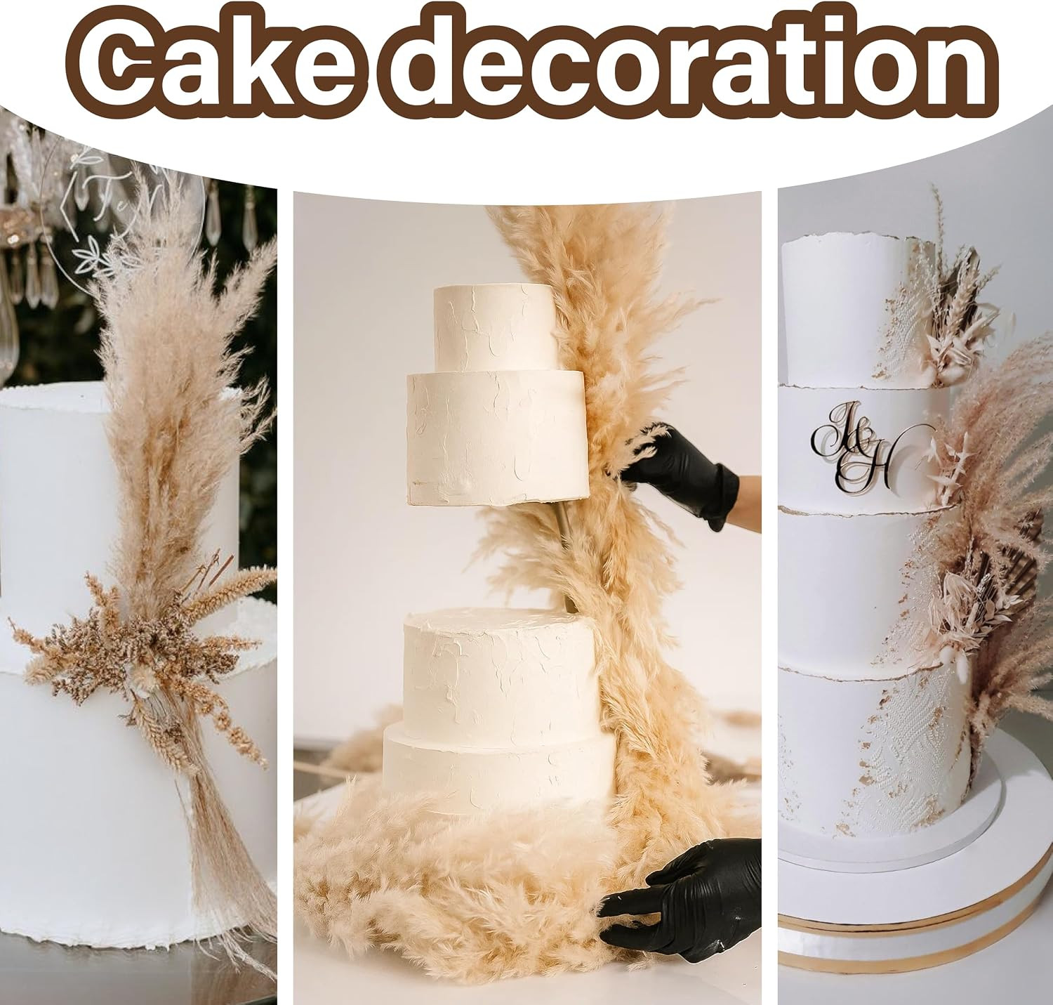 40 PCS Tall Pampas Grass for Floor Vase – 17″ Natural Fluffy Dried Pampas Grass