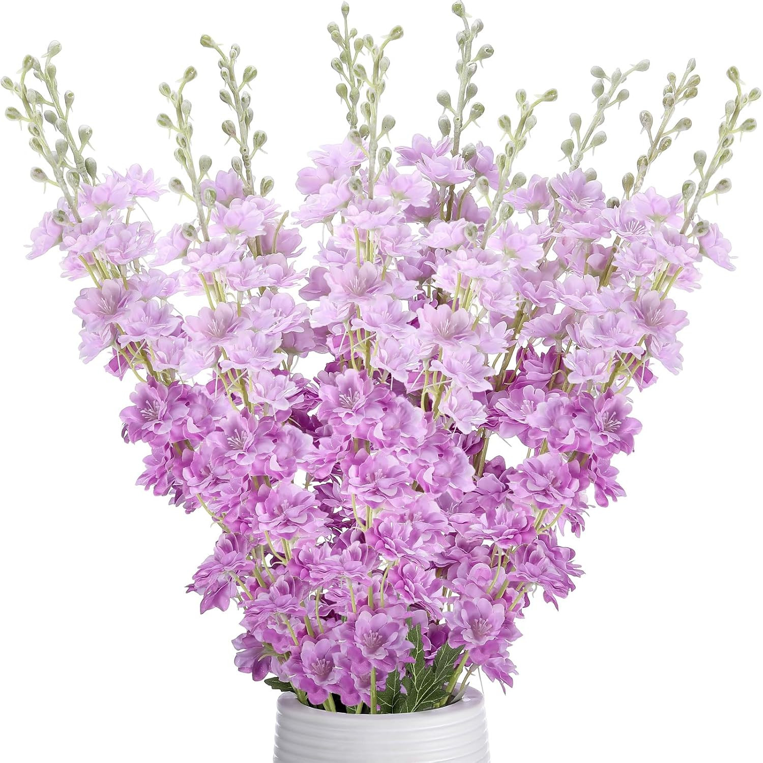 12 Pcs Purple Delphinium Artificial Flowers for Wedding Home Decor Arrangement
