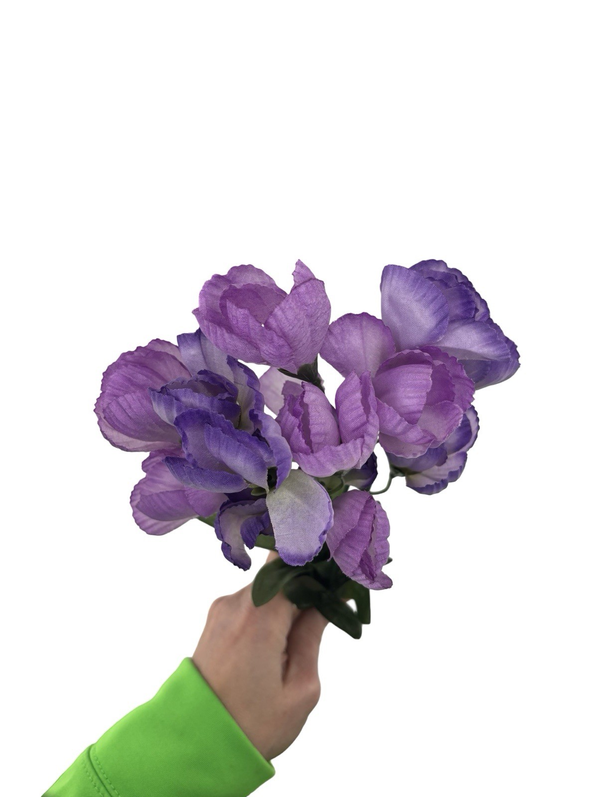 Artificial Purple Freesia Flower Bush 13” Faux Lavender Floral Stem Decor