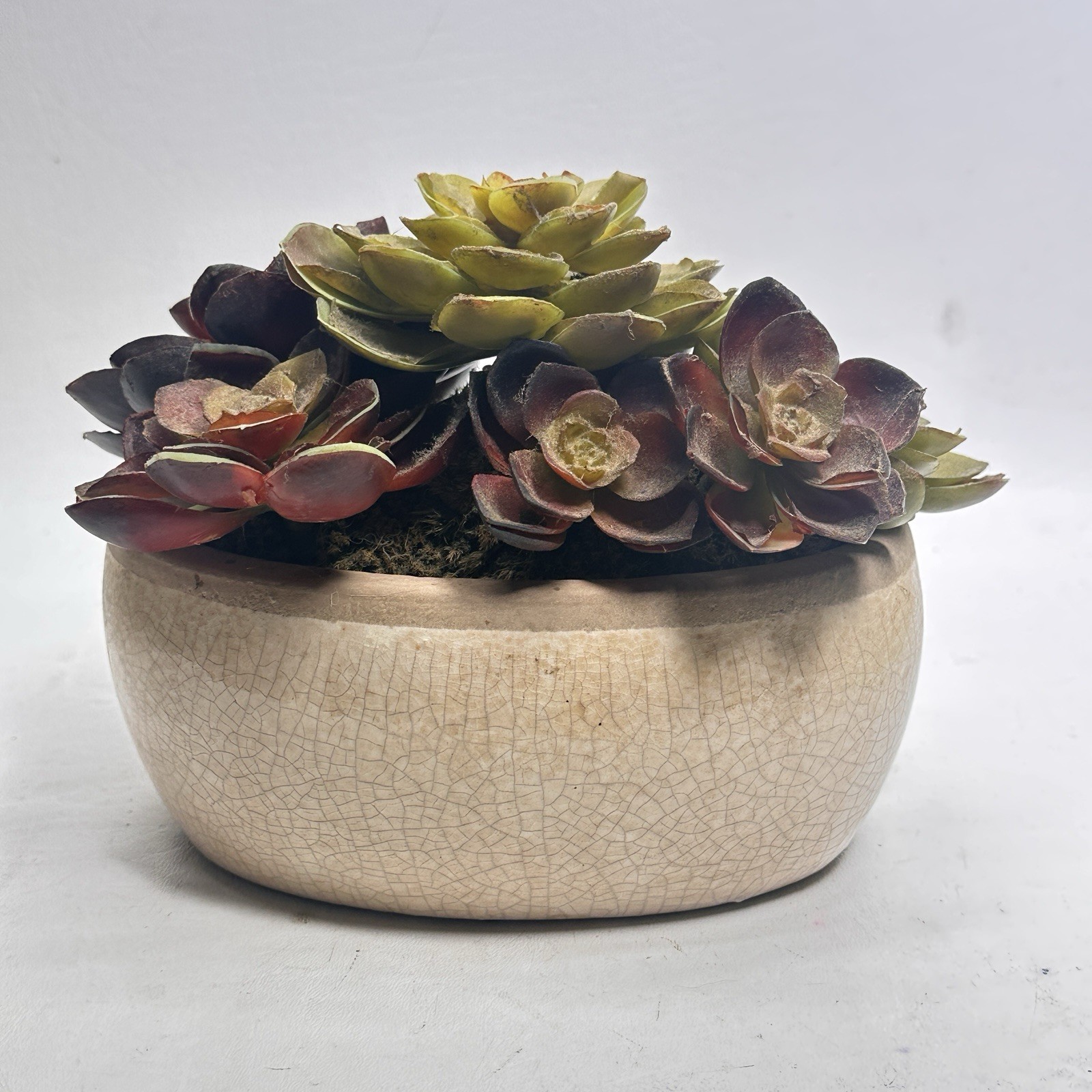 Faux Succulent Plants In Hammered Metal Container 5 In X 6 Inch Looks Real