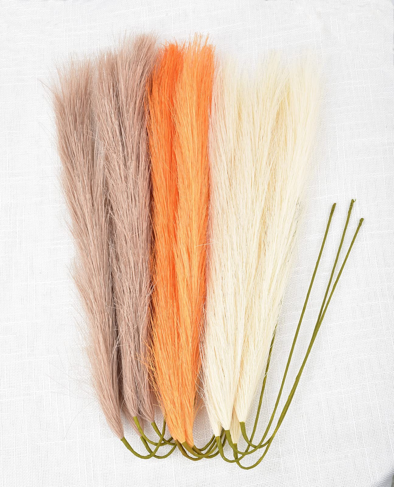 Orange Pampas Grass Decor23inch 12pcs Faux Pampas Grass Bouquets Artificial Pamp