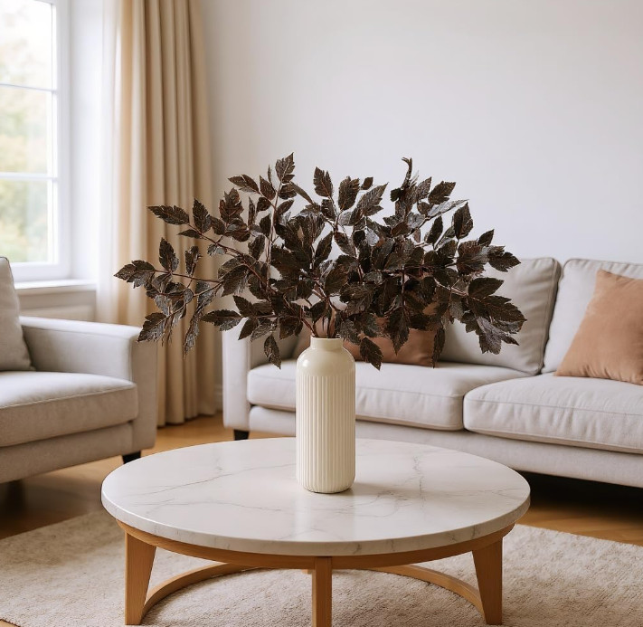 8pcs Cimicifuga Artificial Leaf Stems Faux Foliage Floral Arrangement Home Decor