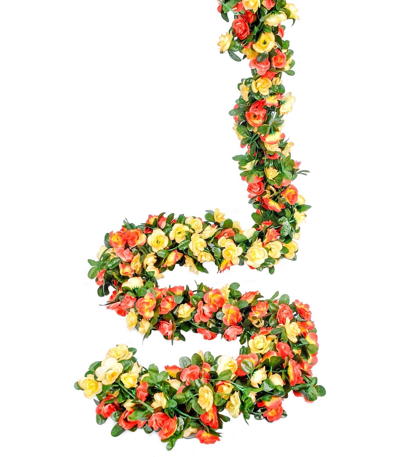 9Pcs 74FT Flower Garland Artificial Rose Arch Vines Fake Spring Floral Garlan…