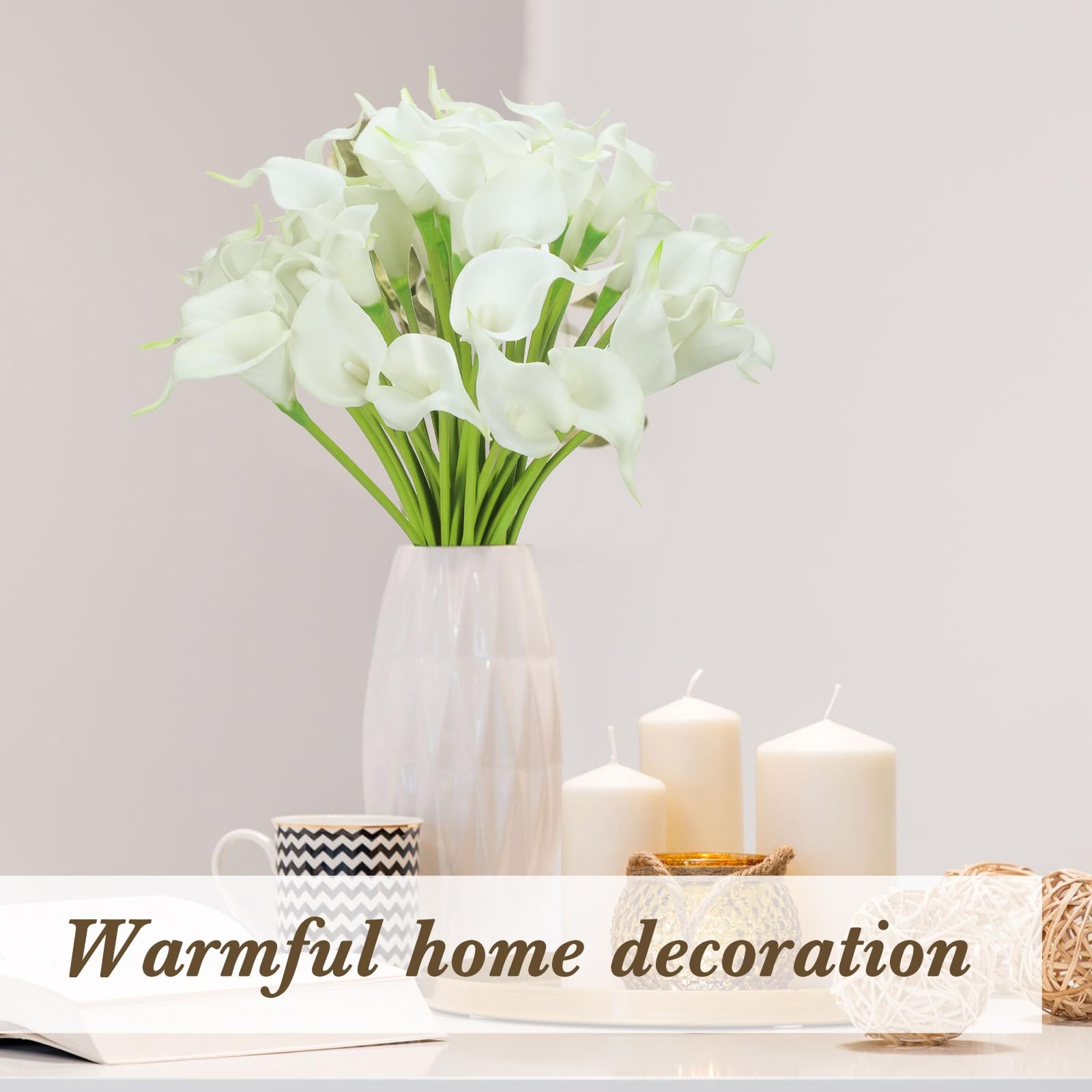 100 Pcs Calla Lily Artificial Flowers Bulk 14 Inch Comfortable Touch Calla Li…