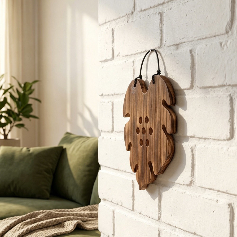 Wooden Wall Mounted Fern Planter Reusable Indoor Orchid Display Brown Board