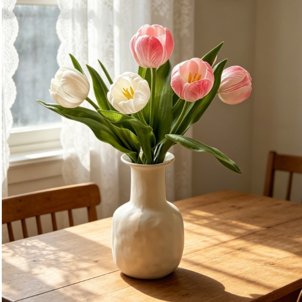Realistic Looking Silk Tulips for Contemporary For Home Decoration Setup