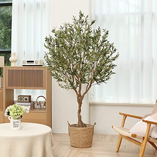 Olive Trees Artificial Indoor, 7Ft Artificial Olive Plants, Tall Faux 7ft V1.0
