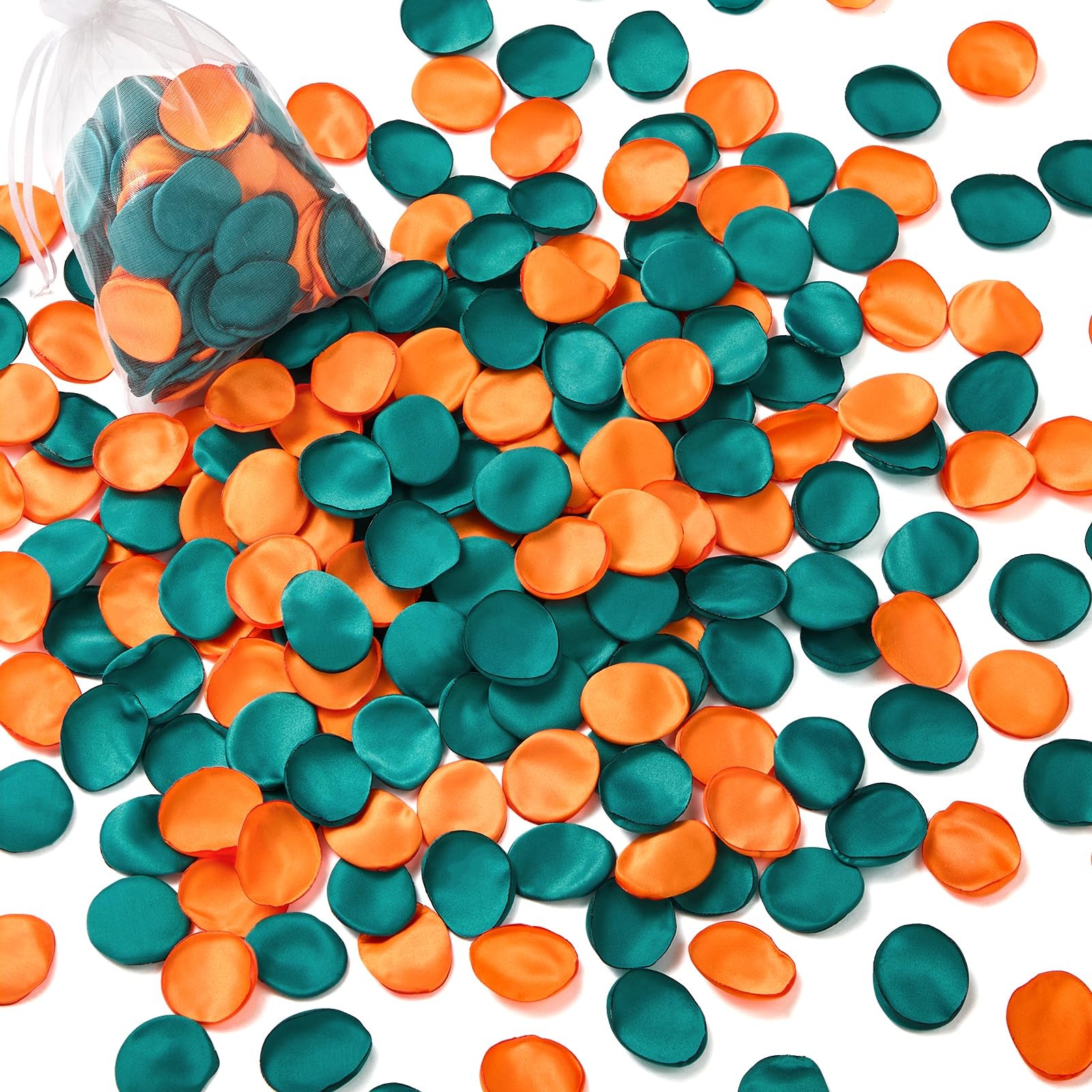 300 PCS Green Orange Silk Artificial Rose Fake Flower Petals Wedding Decor
