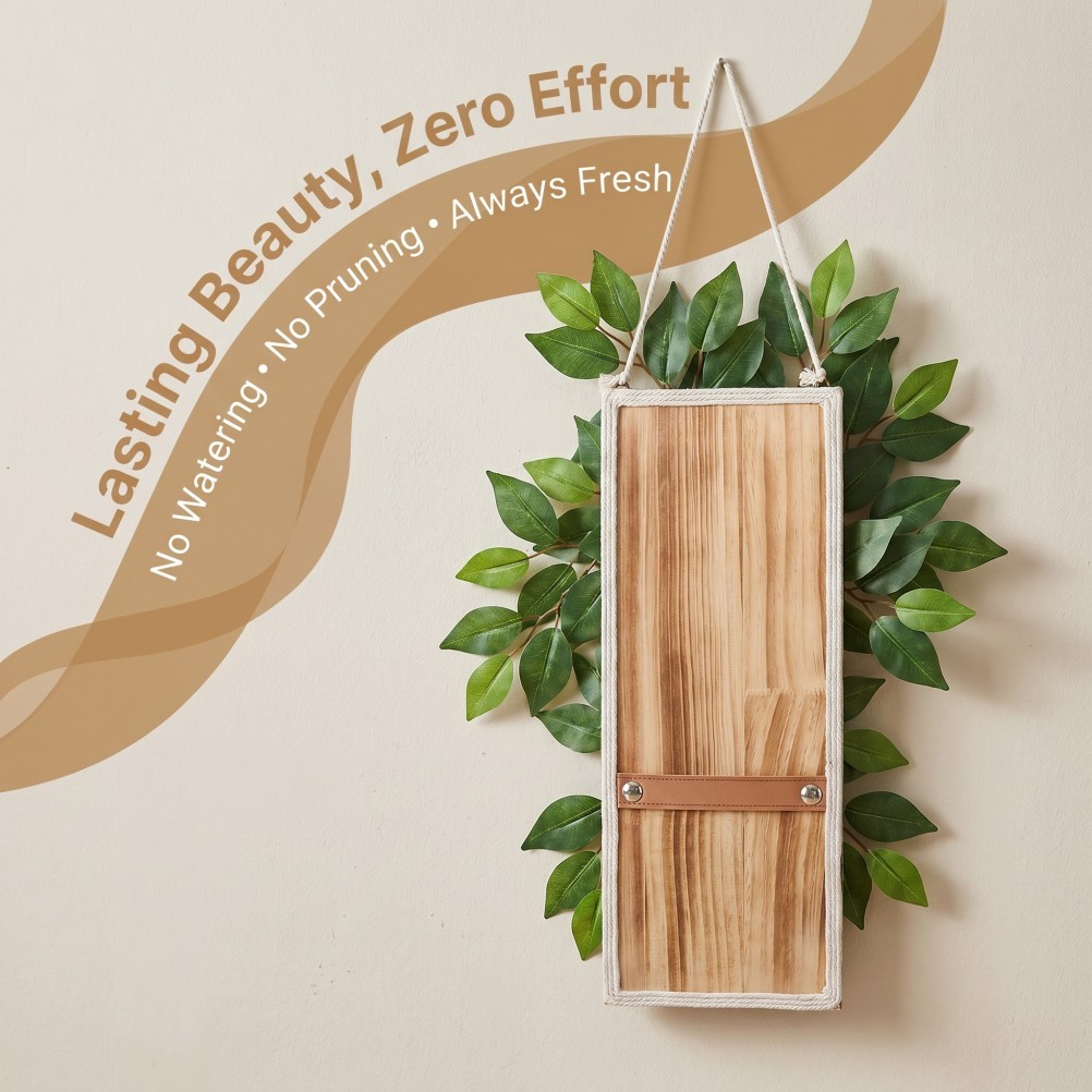 Wooden Flower Wall Decor, Rustic Wall Hanging Plaques for Artificial Flowers,