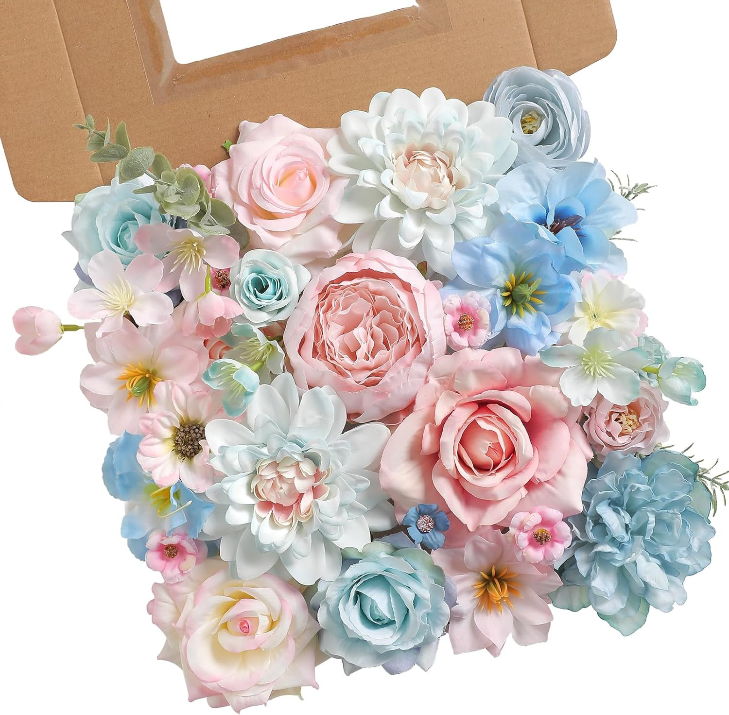Artificial Flowers Combo Box Set Silk Flowers Fake Rose for DIY Floral Arrangeme