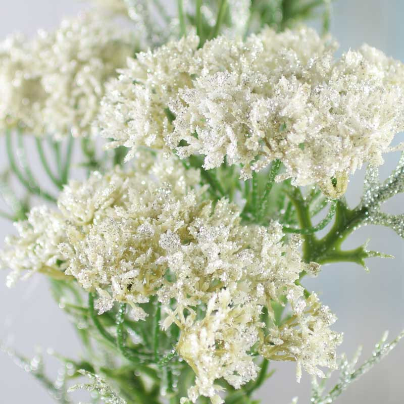 Set of 2 Sparkling Artificial Queen Anne’s Lace 28-1/2″ Stems