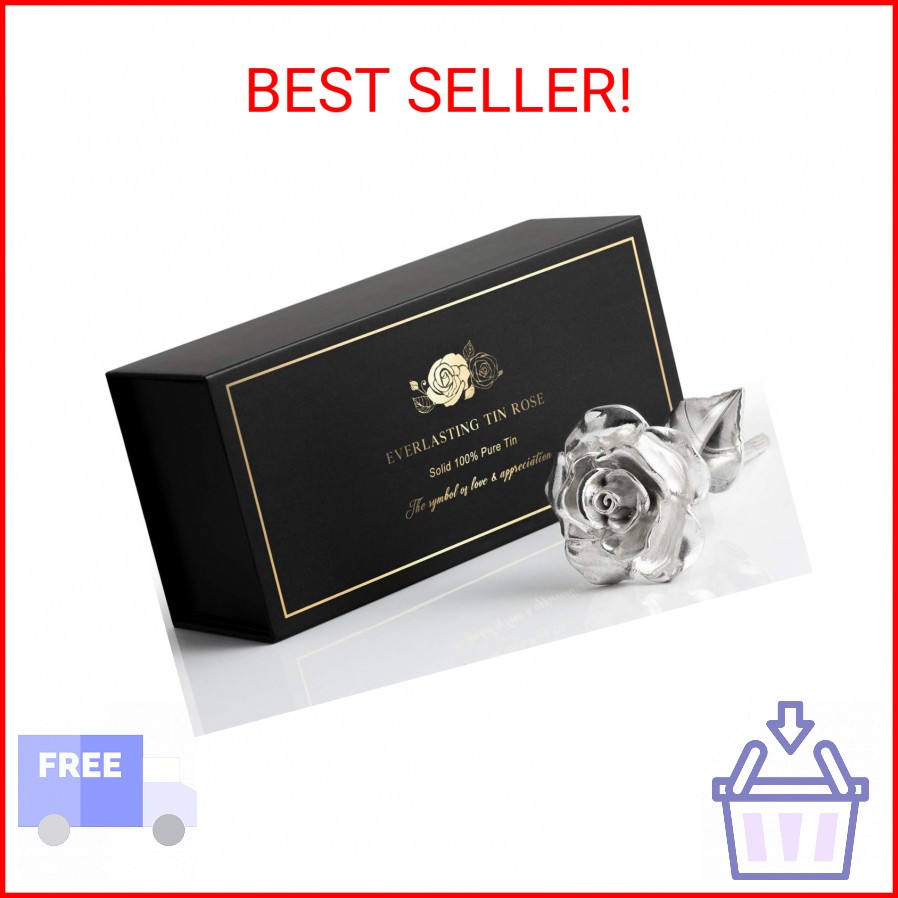 BESZONE Tin Rose 10th Anniversary for Her Gift – Tin Gift 10 Year Wedding Annive