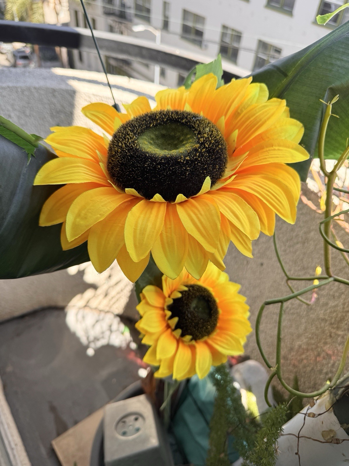 Stunning super bright Intense yellow sunflower decoration. Light Up Your Life !