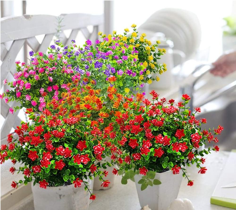 Realistic Eco-Friendly Red-Eucalyptus Fake Flowers – Perfect for Any Season
