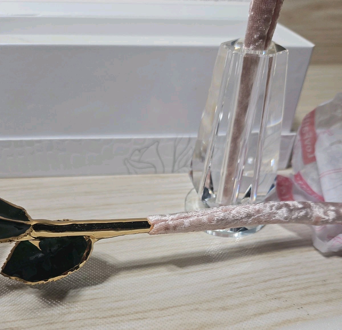 ** NEW In Box ** LovFaith Real Rose Dipped 24K Gold, Red