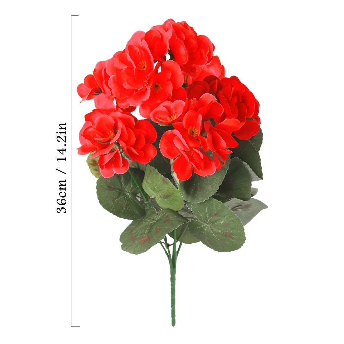 1/3 Bundles Artificial Geraniums Silk Flowers Outdoor Artificial Geranium Bush