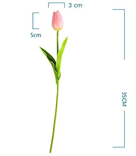 10 PCS Artificial Flowers Real Touch Mini PU Tulips Bouquet Pink Decor