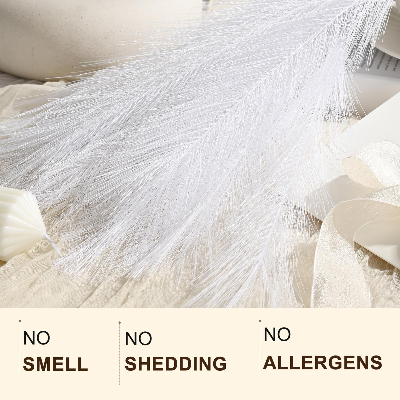 36PCS White Faux Pampas Grass 21.7 Inch, Small Artificial Pampas Grass Decor …