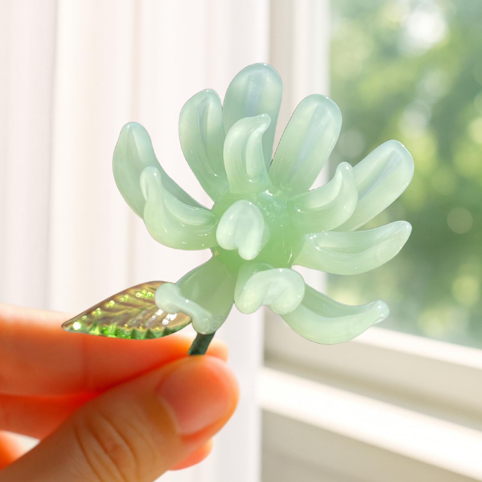 Glass Birth Month Flower, Handmade Glass Flower Gift for Mother Father Friend…