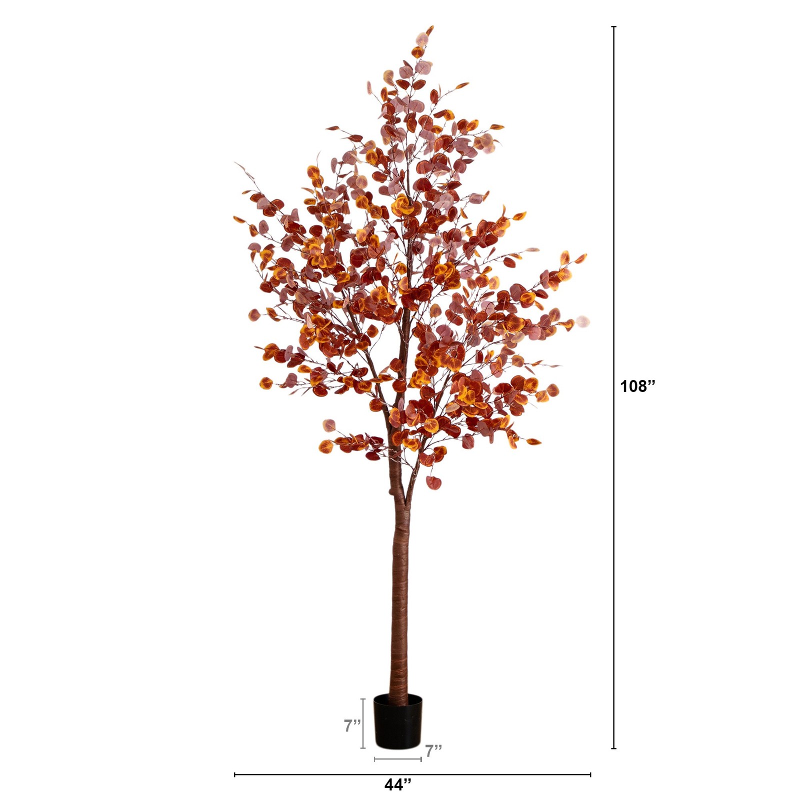Nearly Natural 9ft Pre-Lit Grand Autumn Eucalyptus FallTree w/700 Warm White LED