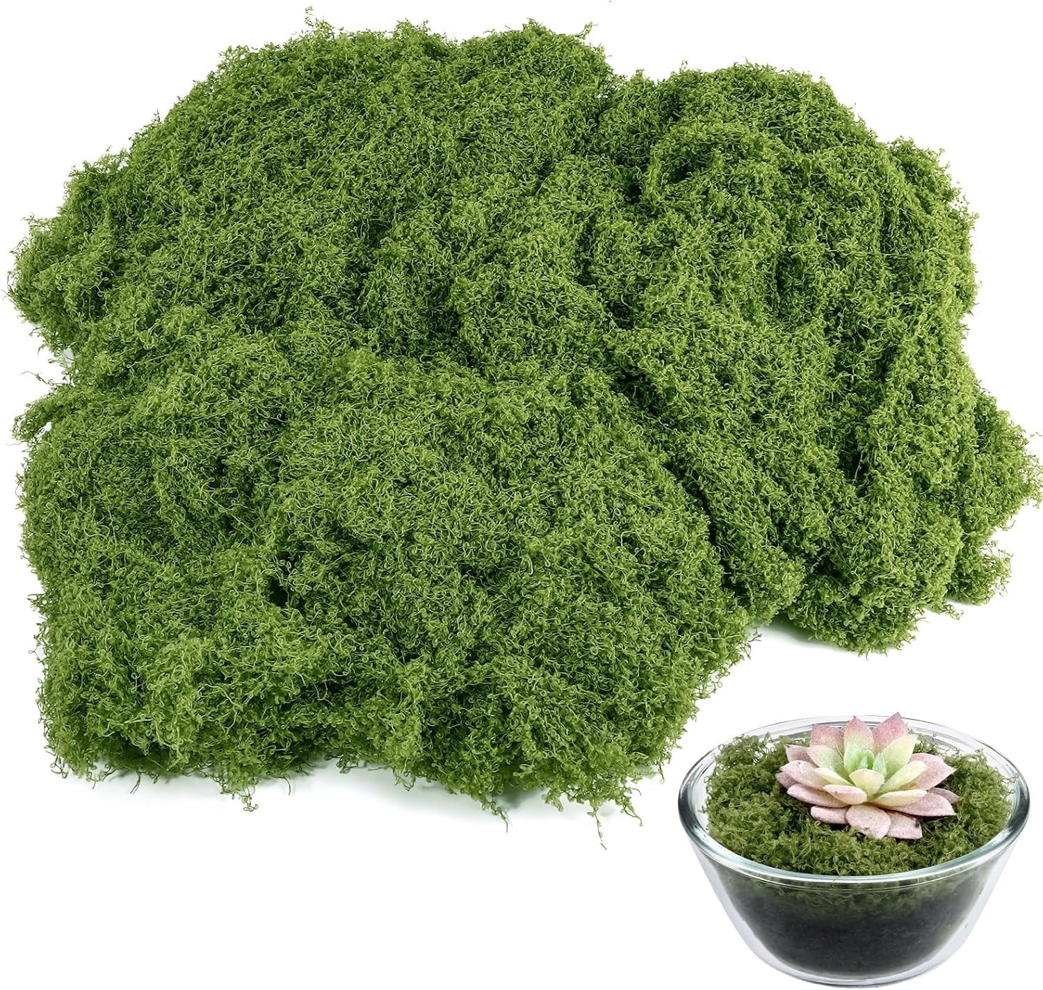 Artificial Green Moss 500g – Fake Moss for Crafts, Terrariums