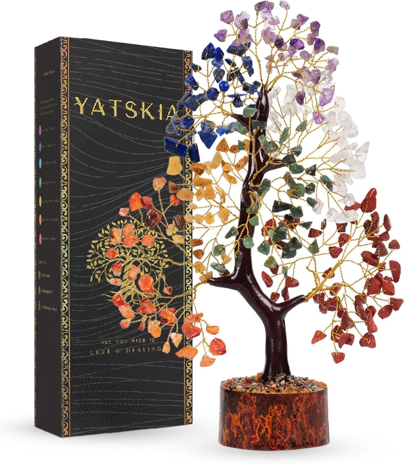 7 Chakra Crystal Tree Handcrafted Healing Stones Feng Shui Home Decor Meditation