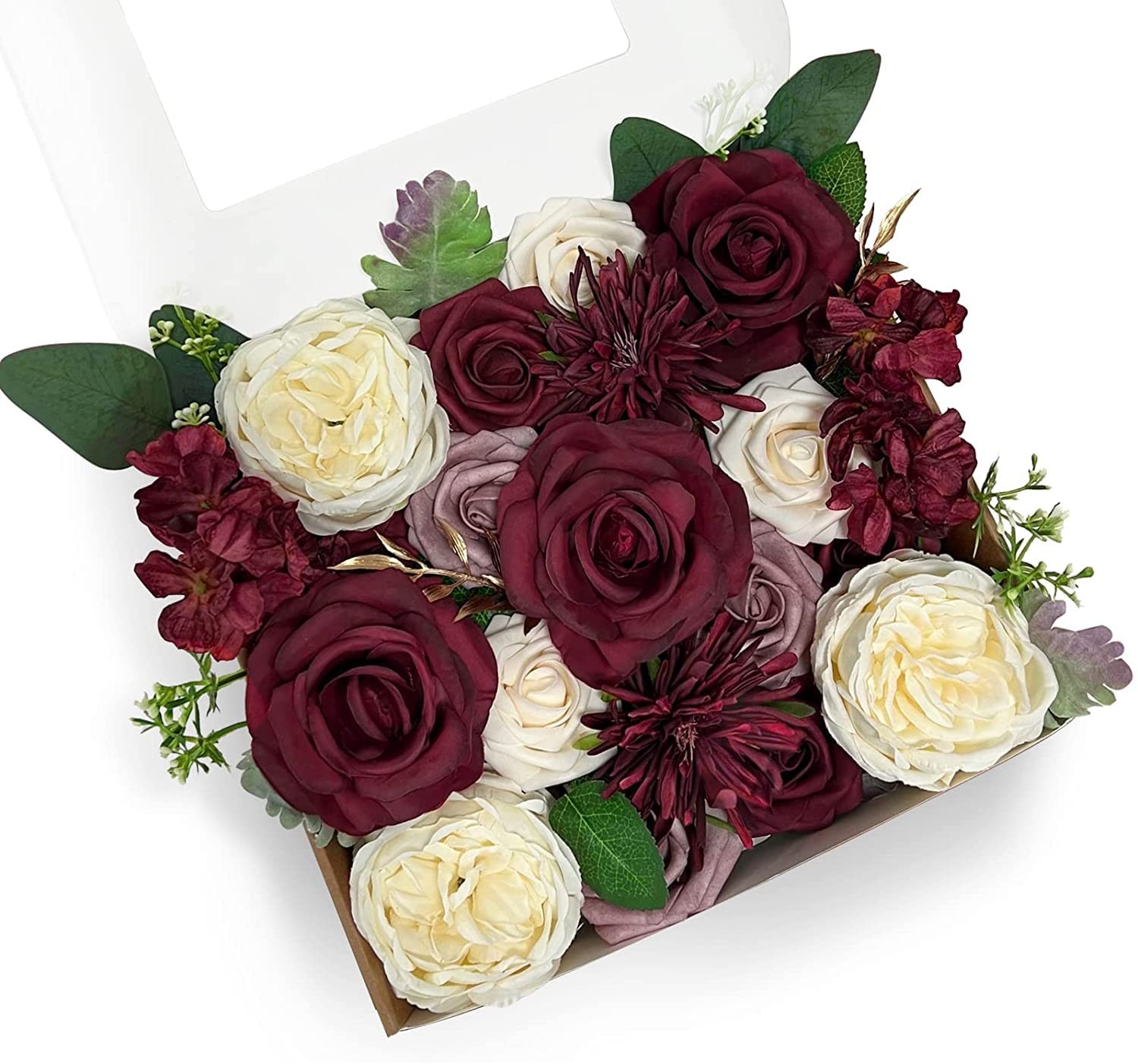 Burgundy Artificial Flowers Wedding Combo DIY Bouquets Centerpieces Dusty Rose