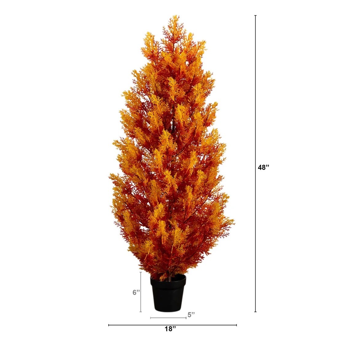 48in UV Artificial Fall Cedar Tree Seasonal Indoor/Outdoor