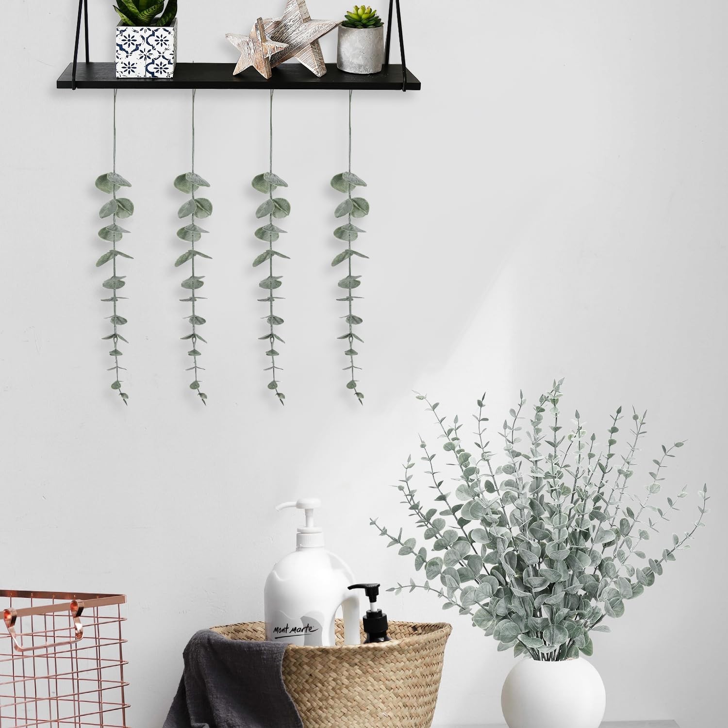 18 Pcs Artificial Eucalyptus Stems Fake Greenery Leaves for Floral Arrangements