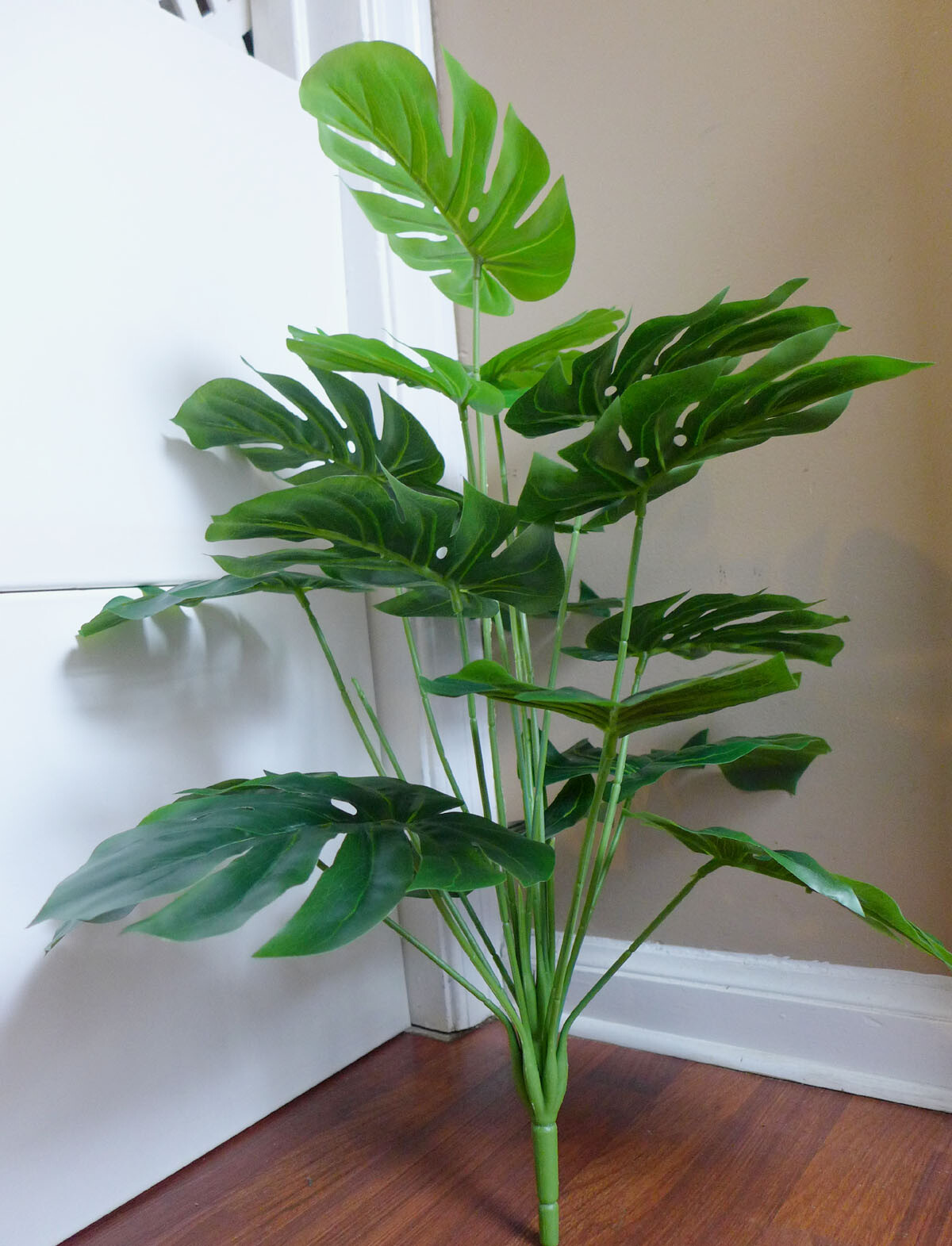 20″ H Artificial Plant Monstera Turtle Leaves Palm Fake Bush Tree (18 stems)