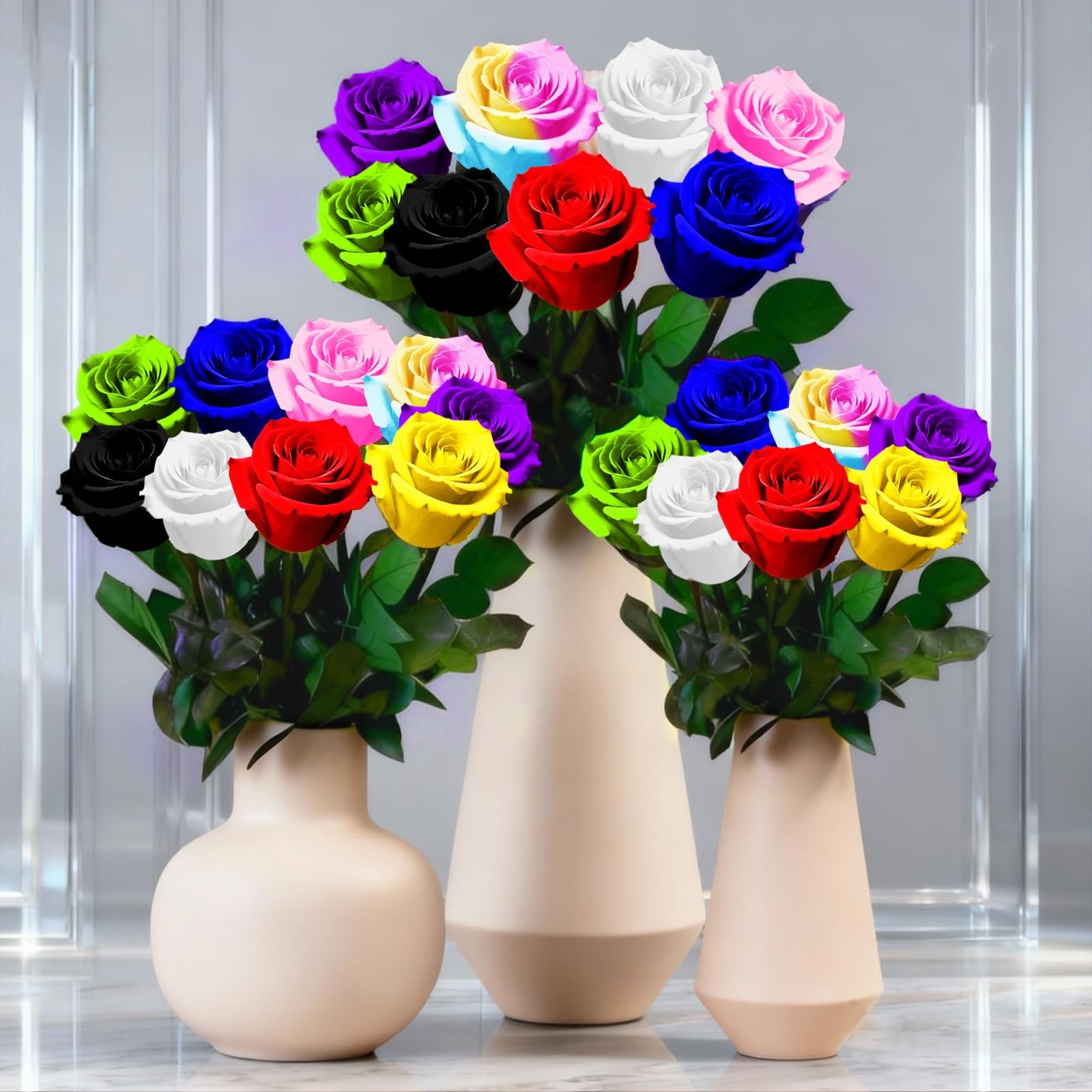 Purple Single Forever Roses Luxury Gift for /Men, Fresh Flowers Bouquet for G…