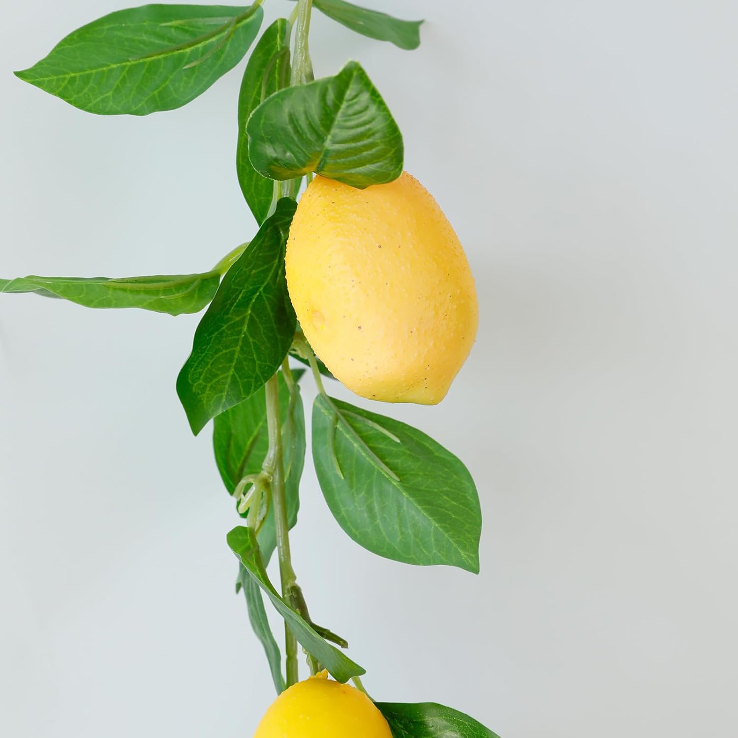 3 Strands Lemon Artificial Vines, 71″ Lemon Silk Vine Garland with Green Leaves,