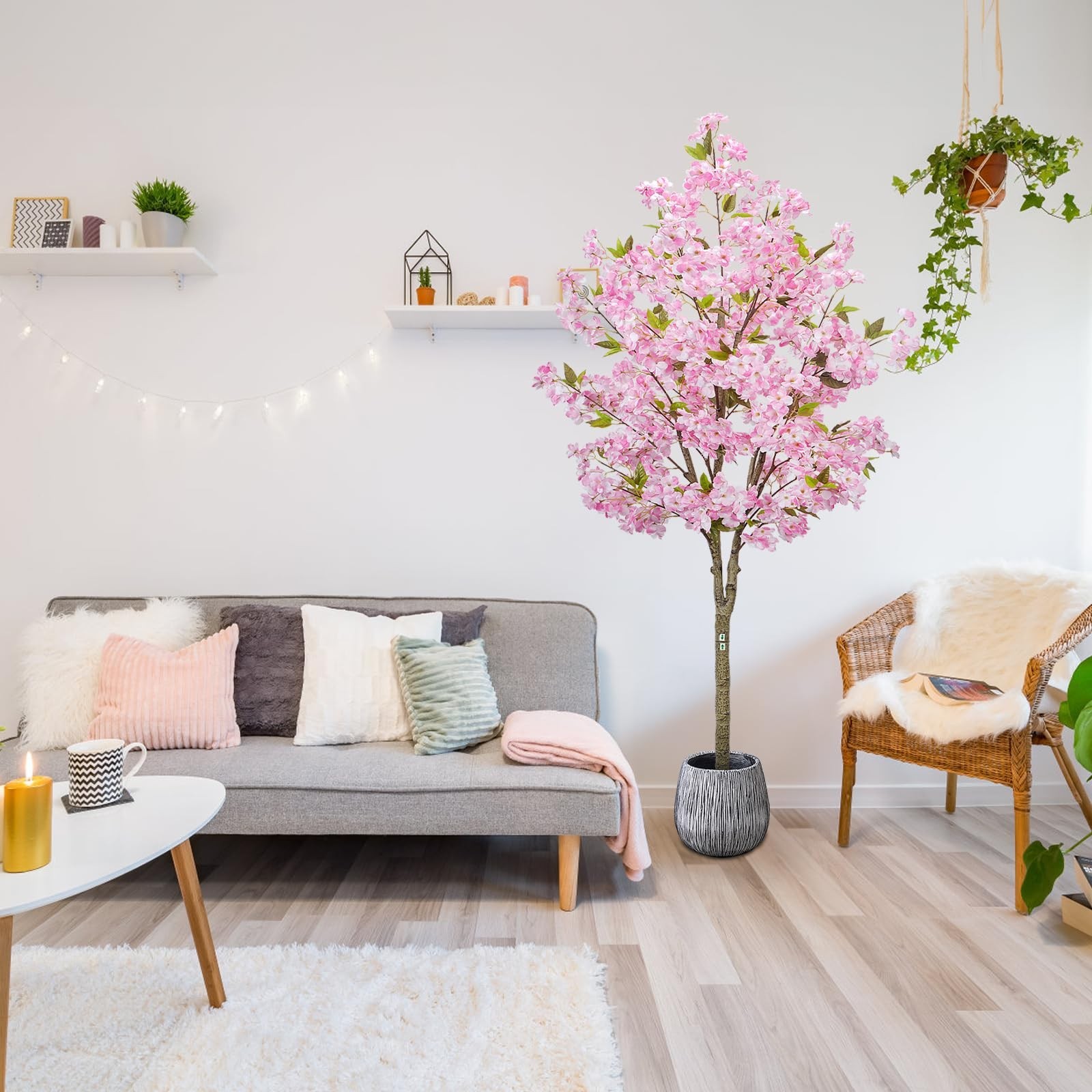 Luabue 6FT Cherry Blossom Tree Artificial Flower Trees Tall Artificial Plant