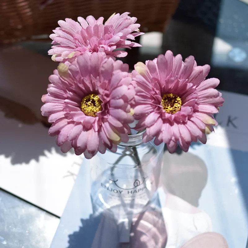 1Pc/3Pc/6Pc Artificial Silk Gerbera Flowers Wedding Home Verandahs Table Decor F