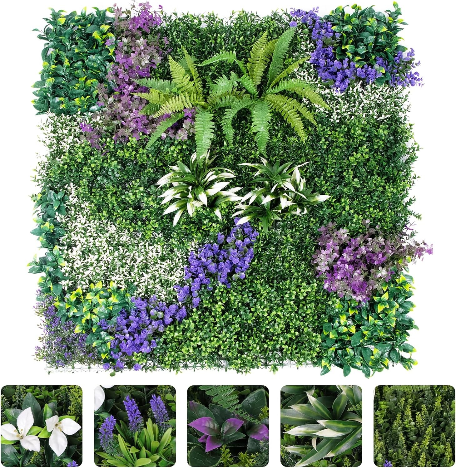 3PC 40×40″ Artificial Boxwood Wall Hedge Mat Plant Panels Grass Fence In/Outdoor