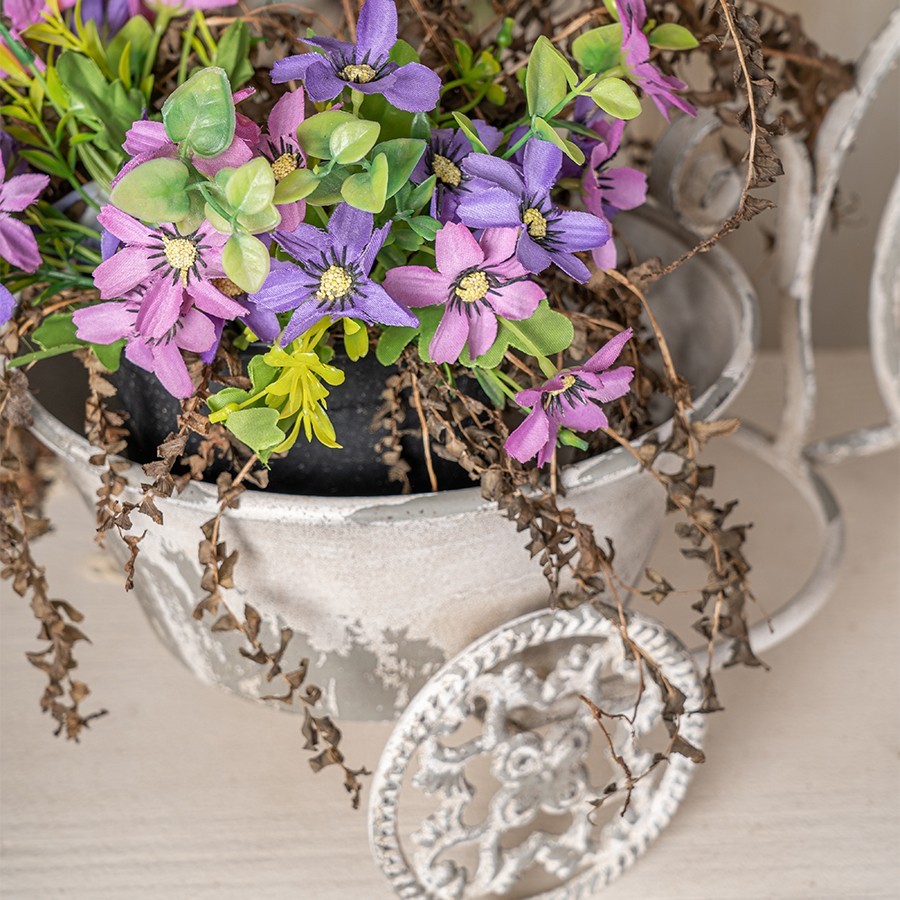 Rustic Bicycle Wall Planter, Metal Wire Hanging Basket, Vintage Flower Pot Decor