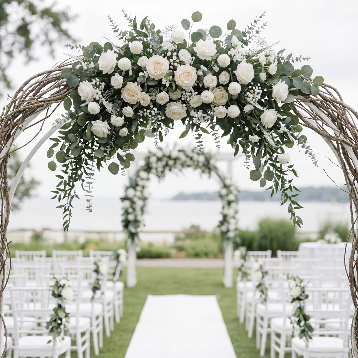 Luxury Artificial Eucalyptus Leaves Bundle – 270 Pieces for Weddings & Events