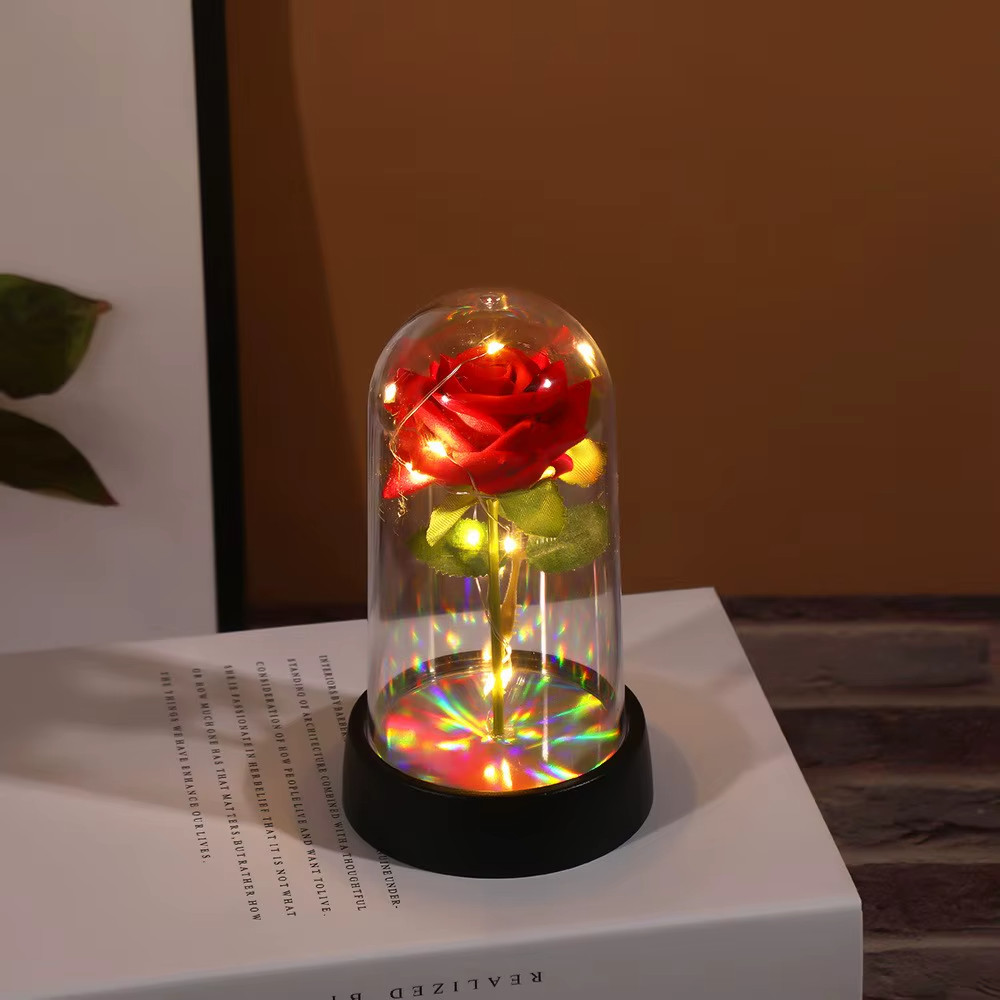 Beauty and The Beast Rose LED Enchanted Galaxy Rose Eternal Flower Lighted Décor