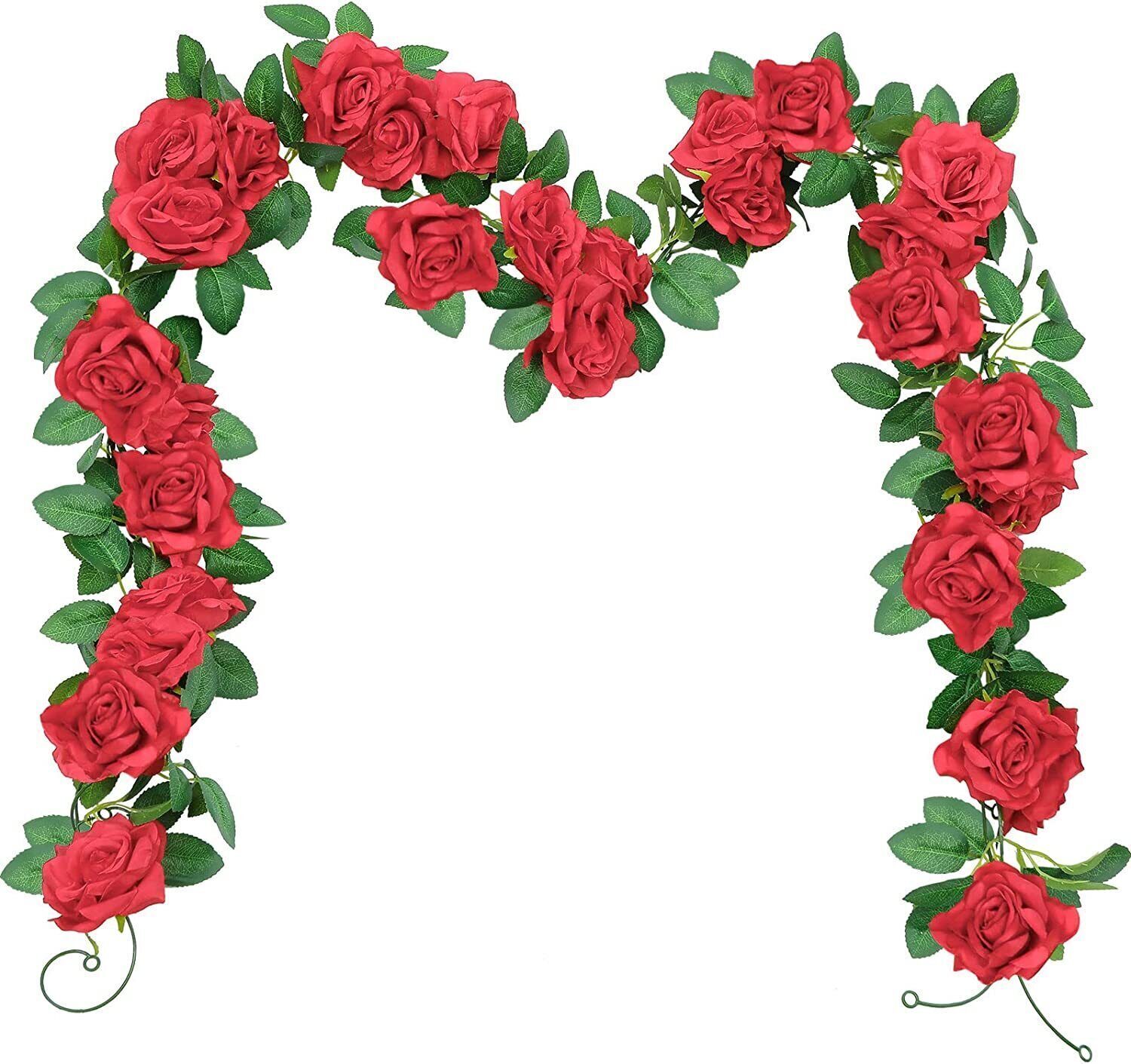45 Flowers 8Ft Artificial Flower Rose Fake Hanging Garland Party Wedding Decor