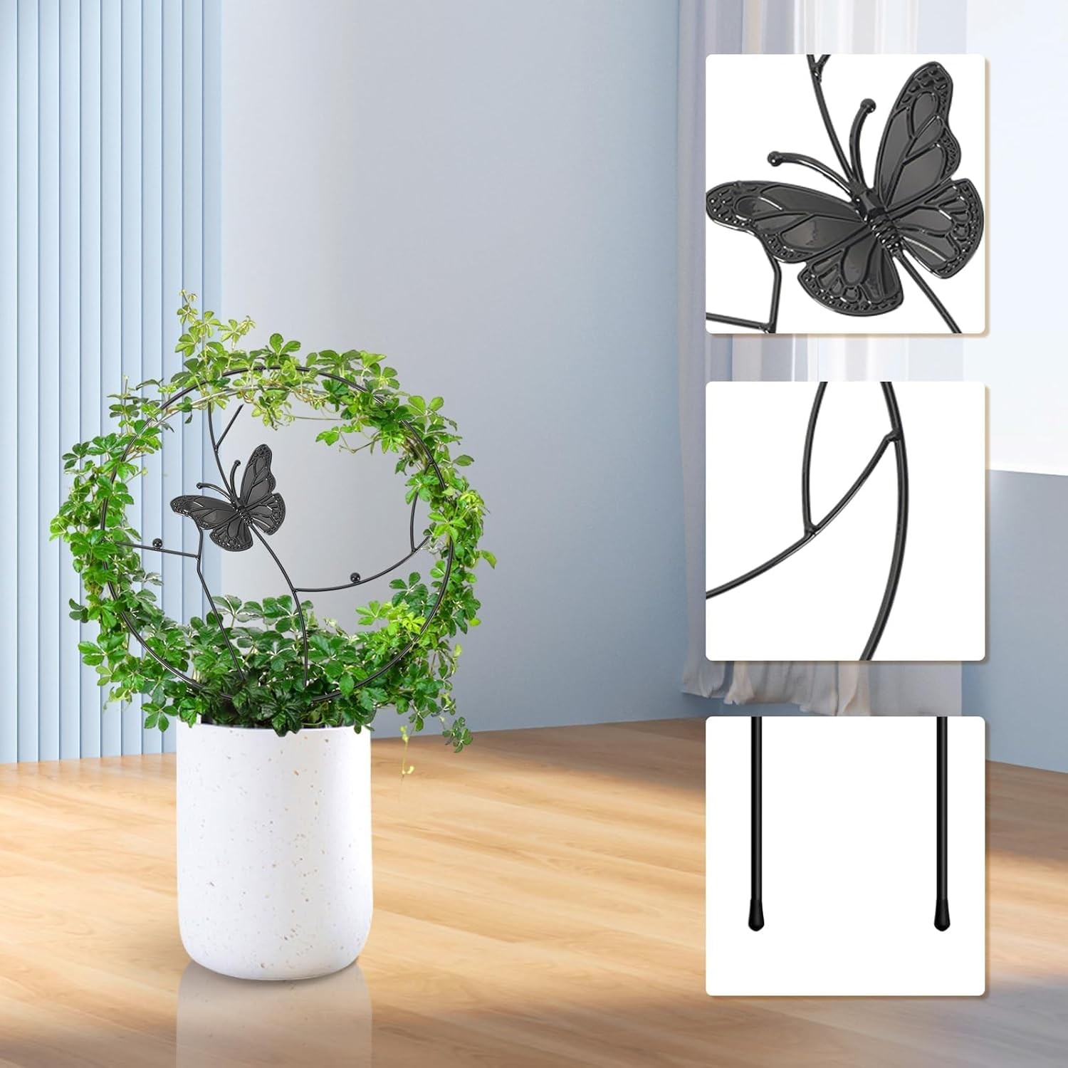3PCS Round Metal Plant Trellis Indoor Climbing Vine Ivy Flower Support