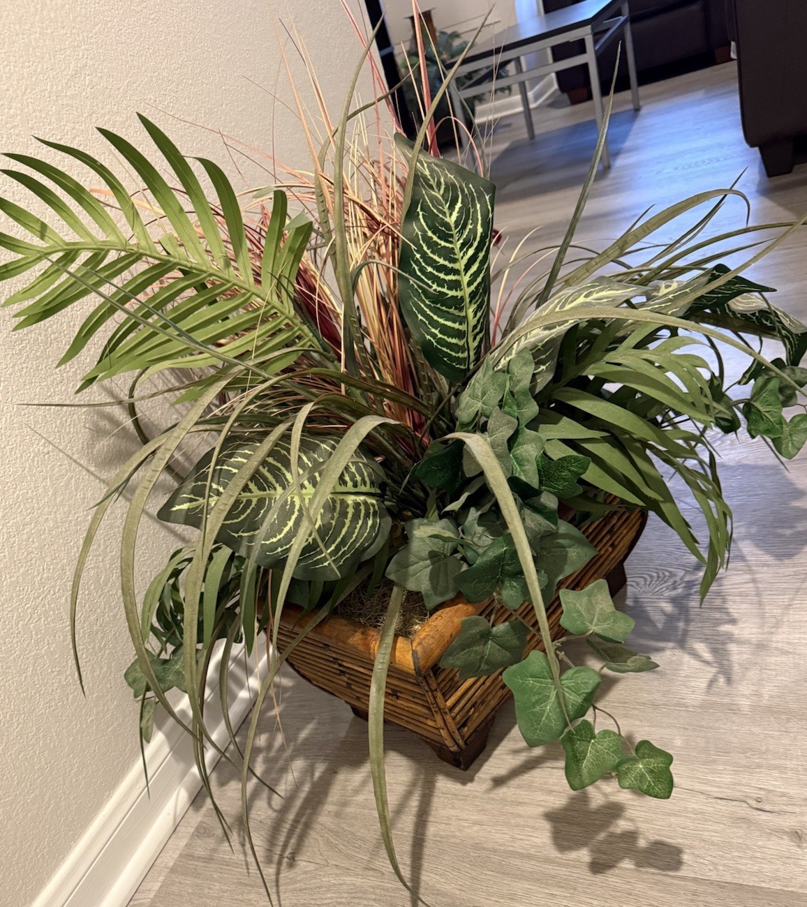 mixed foliage Collection Of Greenery plants & Cattails Zebra, Ferns,palms & Ivy