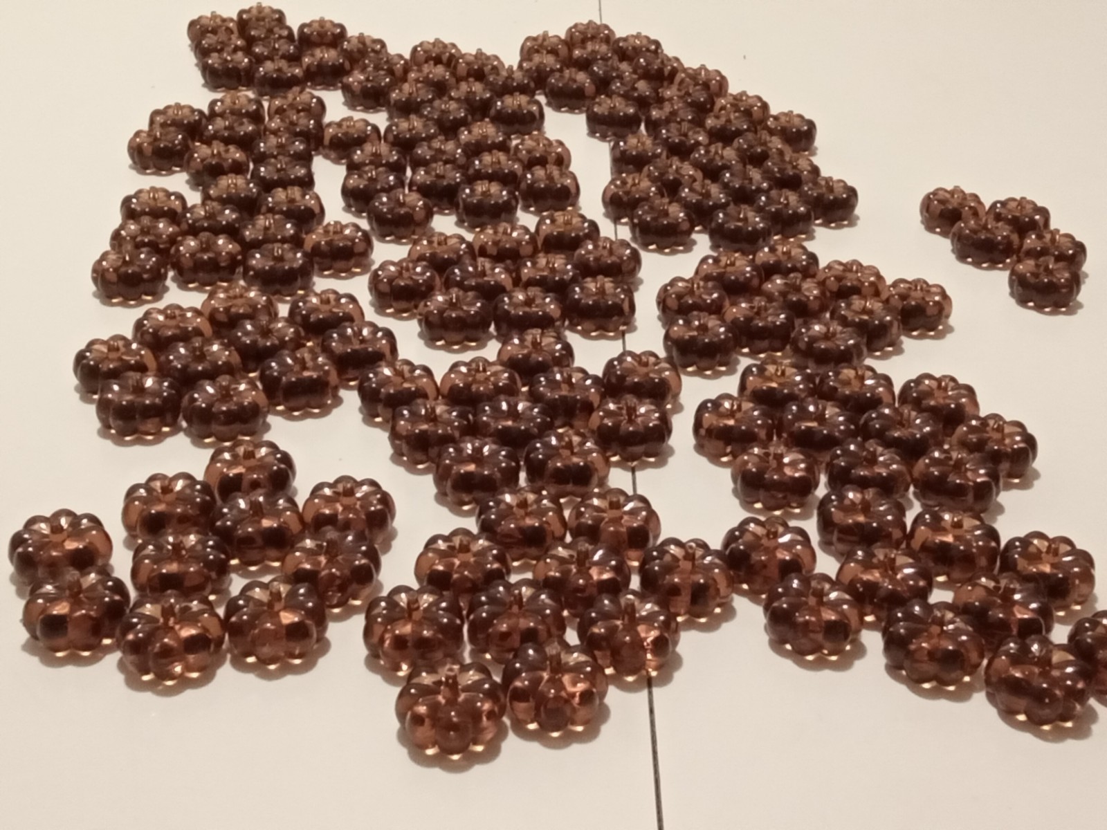 MINI PUMPKINS Orange Faux Glass Acrylic Table Scatter Filler 165 pieces